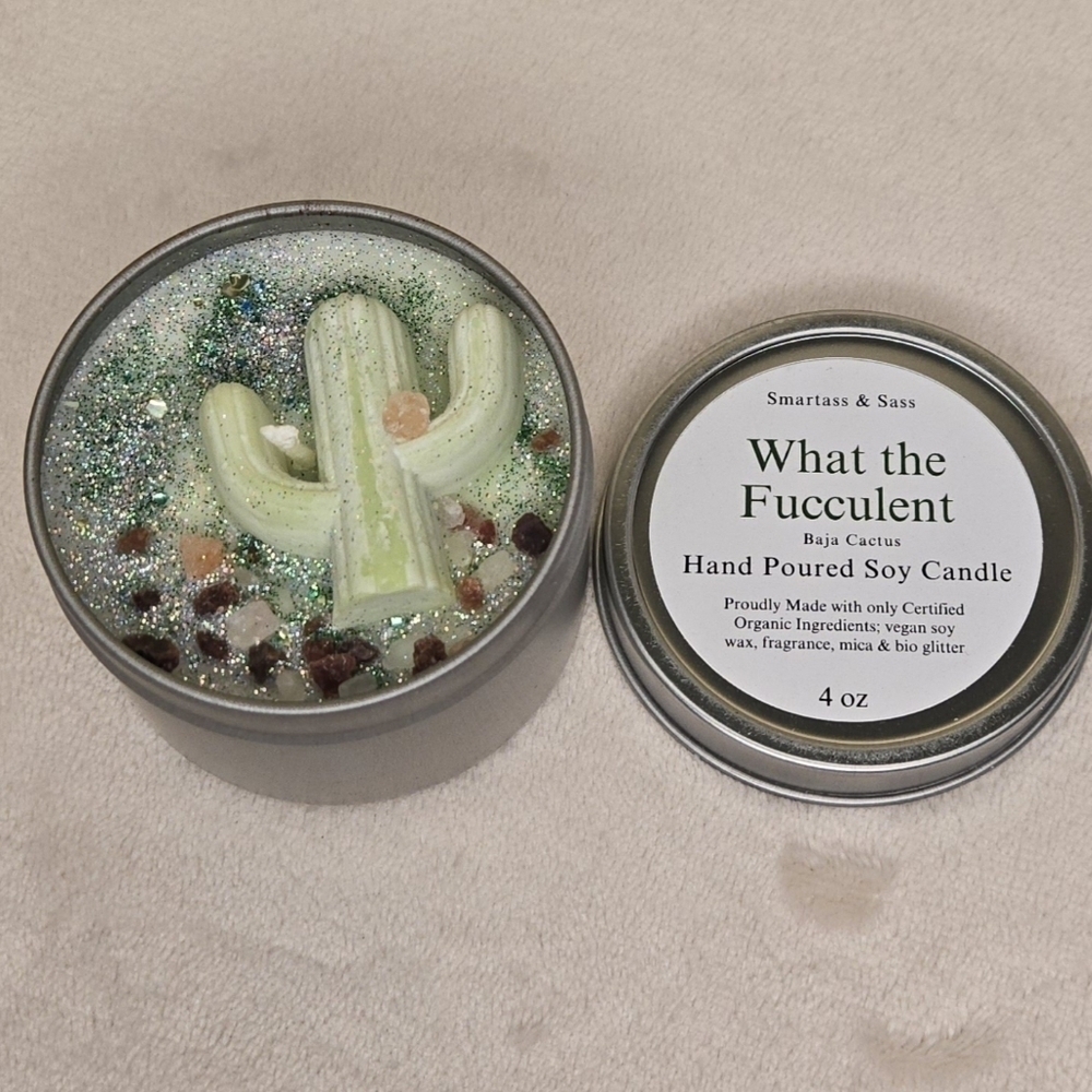 What the Fucculent Hand Poured Soy Candle 4 oz